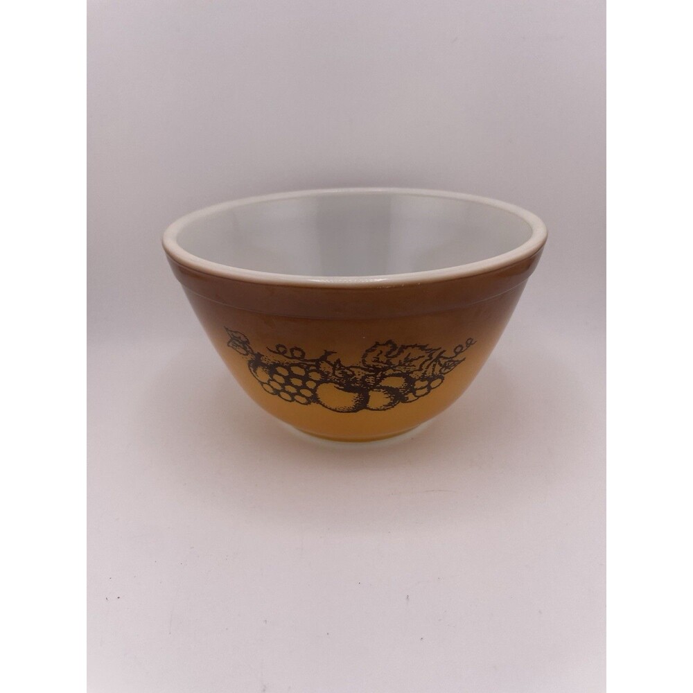 Pyrex Bowl Orchard Pattern Amber Corning 401 1 1/5 pint 750 ml